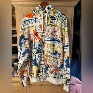 Kanji Jeans Mens Full Zip Hoodie Tokyo Map Sz L *RARE* READ DESC BEFORE BUYING